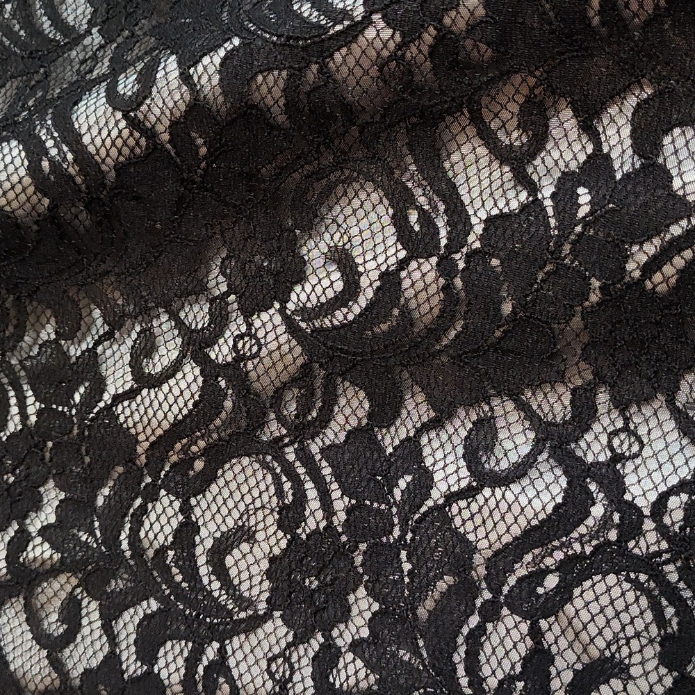 Coldwater Creek Maxi Skirt Size M Whimsigoth Goth Formal Black Lace Halloween - Picture 10 of 12